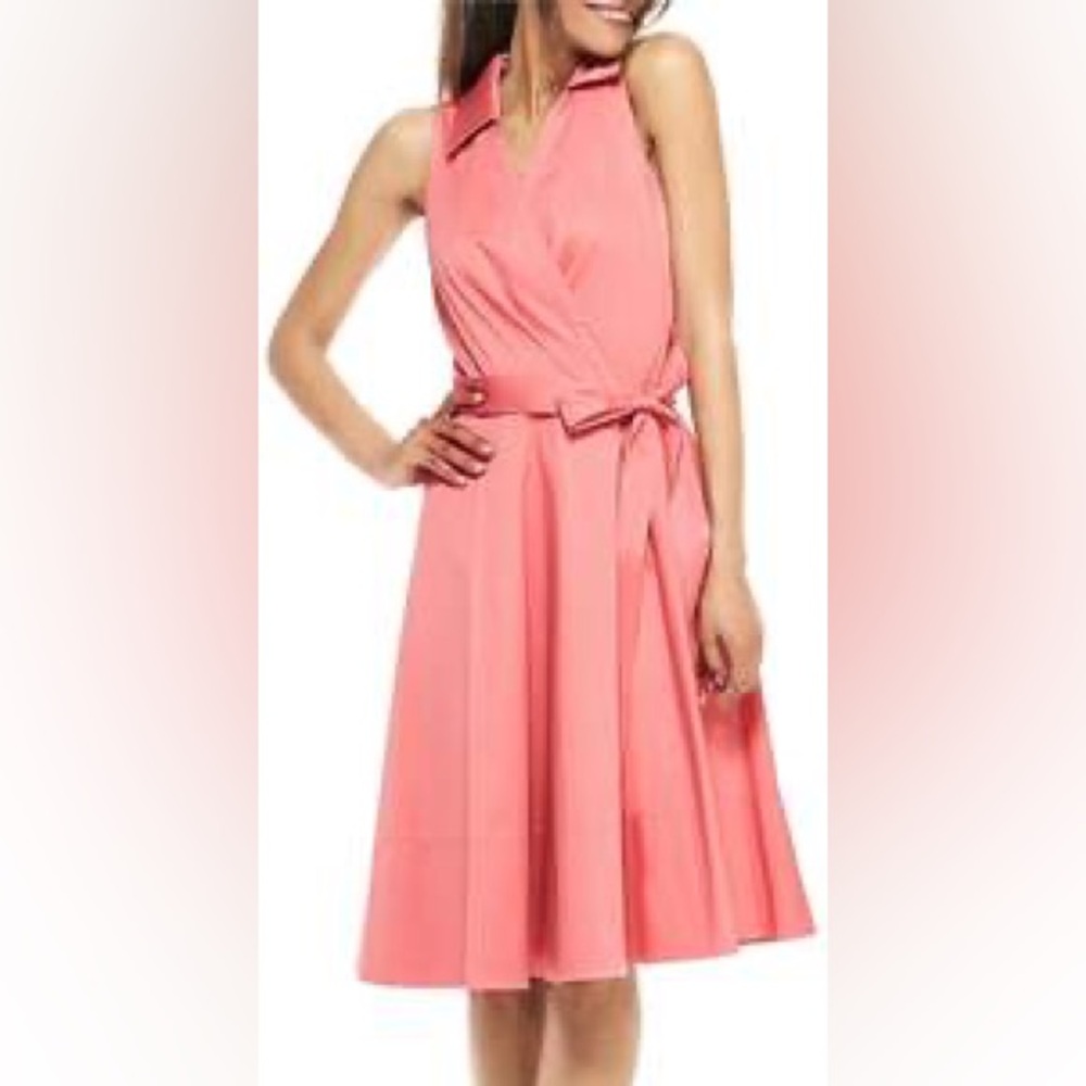 Gal Meets Glam Coral Wrap Dress